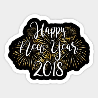 Awesome Happy New Years 2018 Fireworks Sticker